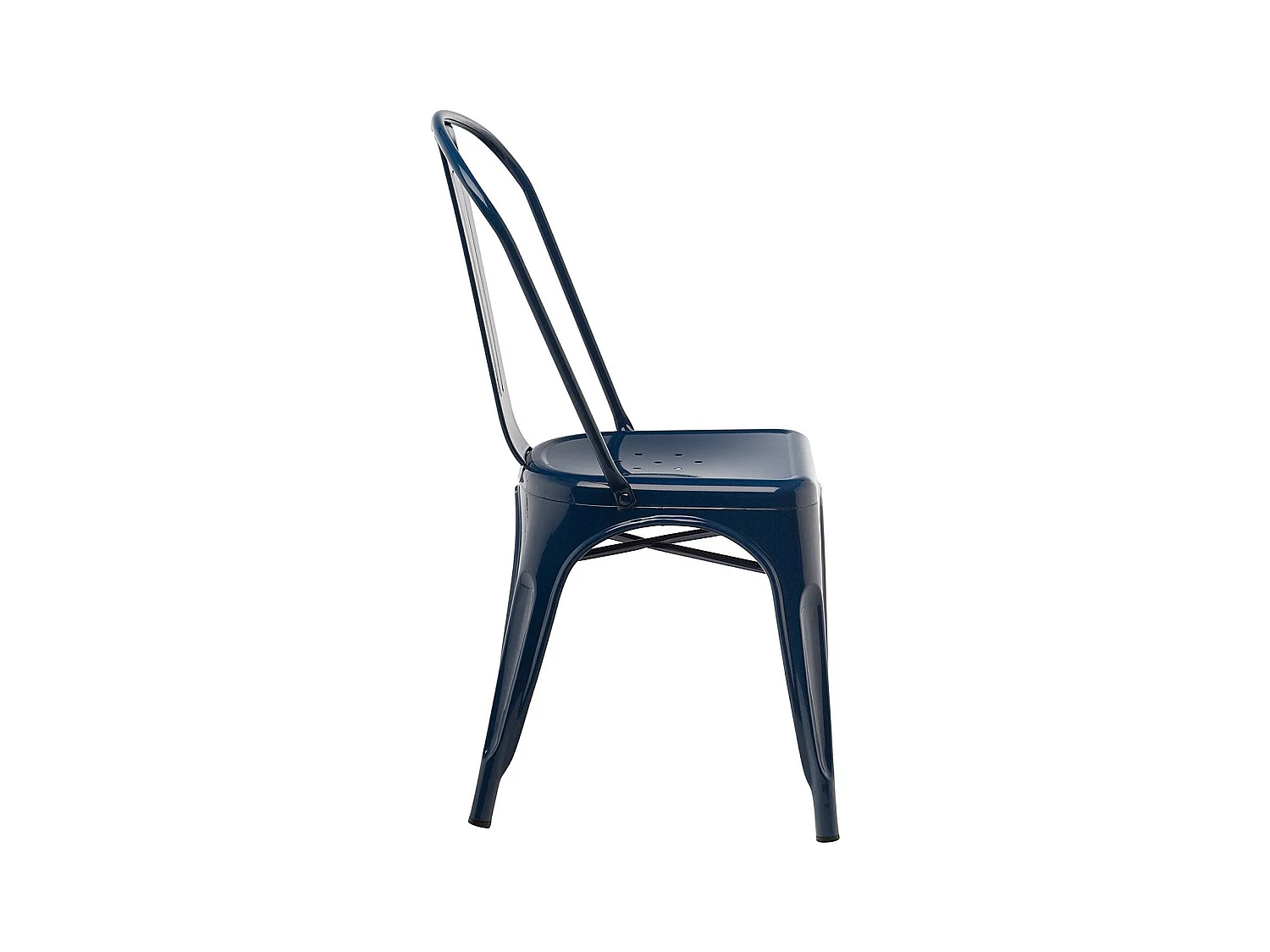 Chaise Kontoir en acier brillant - Design industriel et élégant-Couleur Bleu nuit