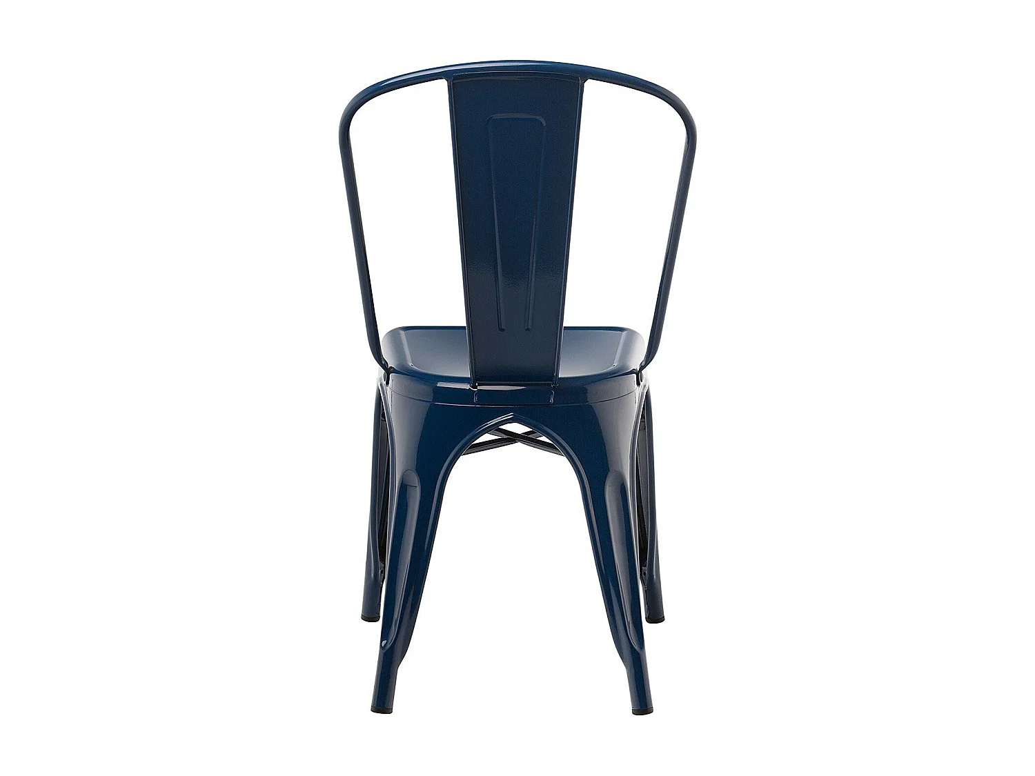 Silla industrial de acero brillante Kontoir, negra-Color Azul noche