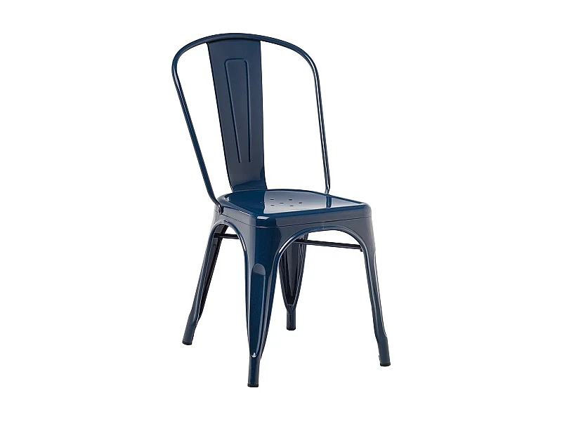 Chaise Kontoir en acier brillant - Design industriel et élégant-Couleur Bleu nuit