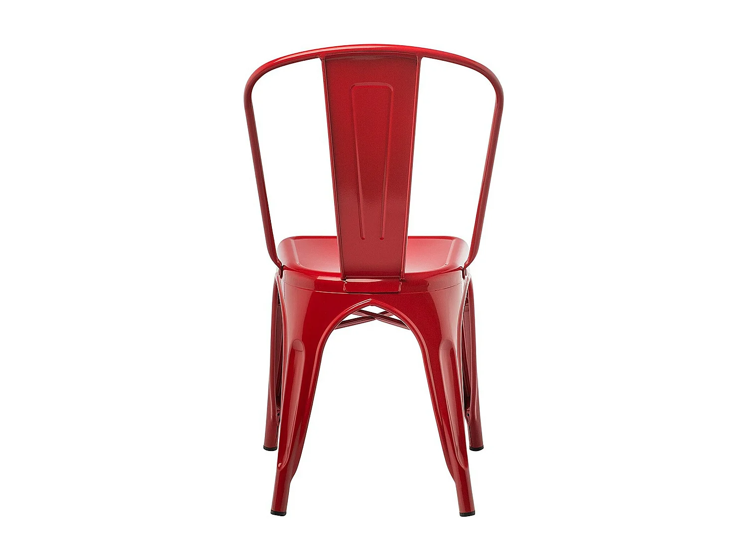 Silla industrial de acero brillante Kontoir, negra-Color Rojo