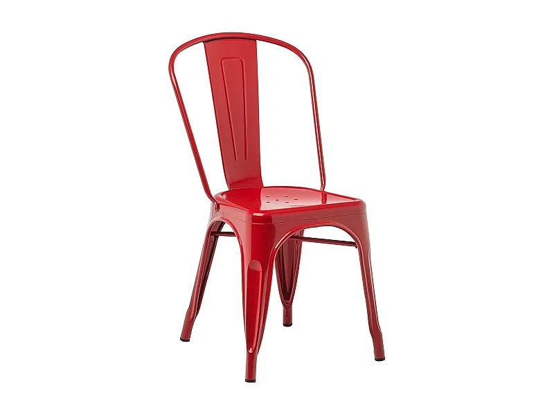 Chaise Kontoir en acier brillant - Design industriel et élégant-Couleur Rouge