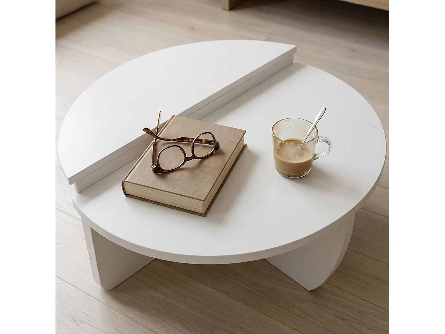 Set de 2 tables basses design Glowik Blanc mat