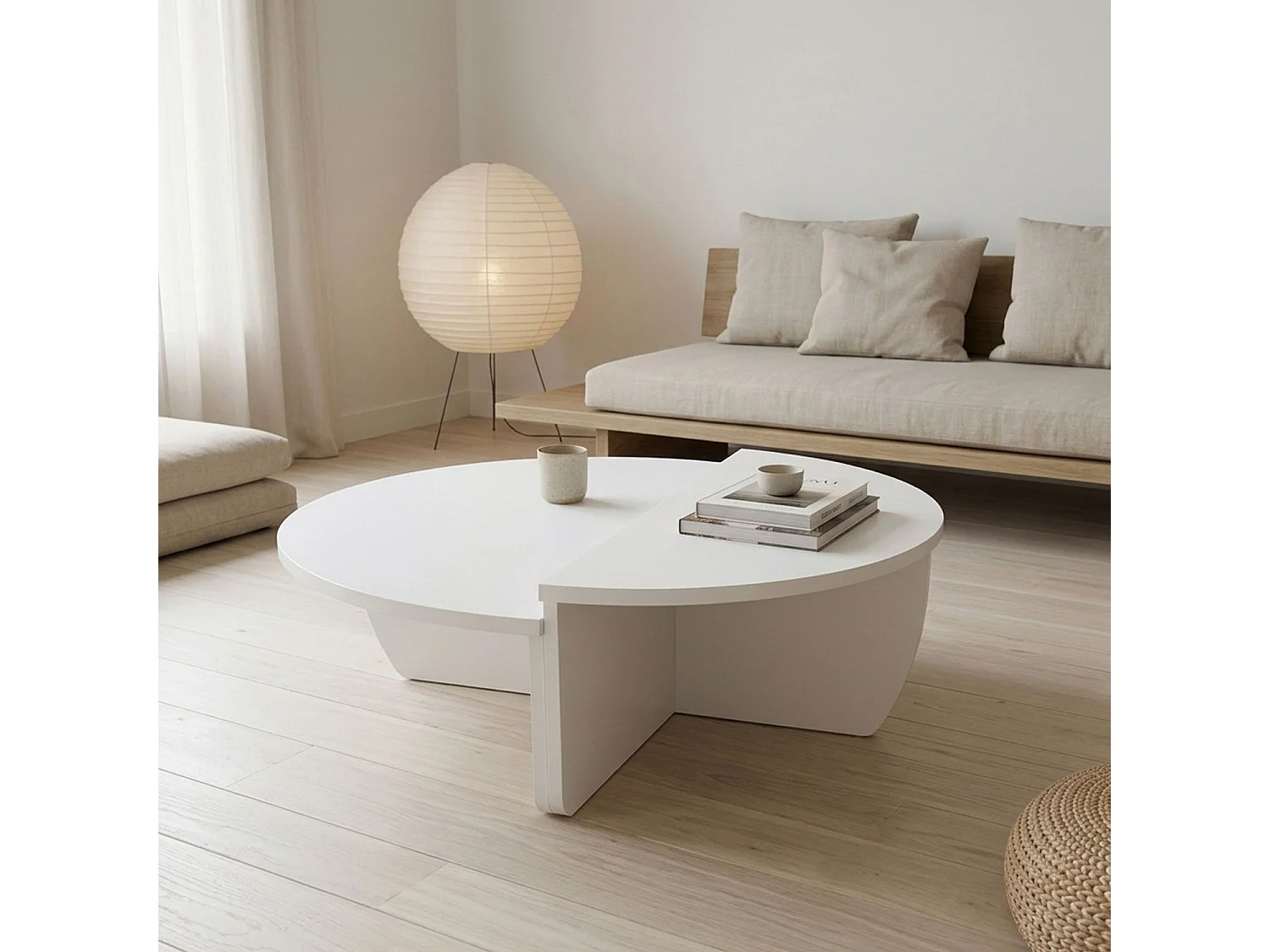 Set de 2 tables basses design Glowik Blanc mat