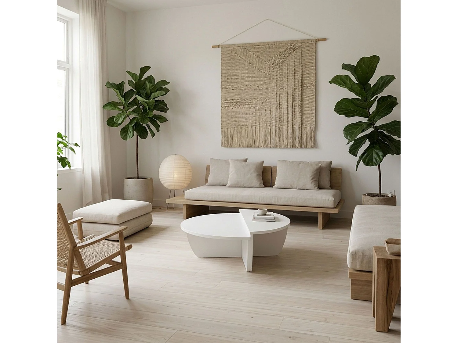 Set de 2 tables basses design Glowik Blanc mat