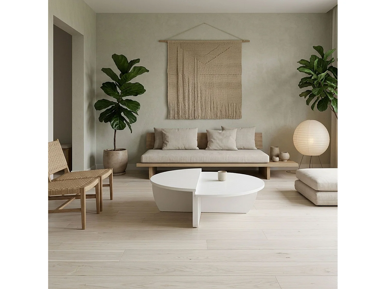Set de 2 tables basses design Glowik Blanc mat
