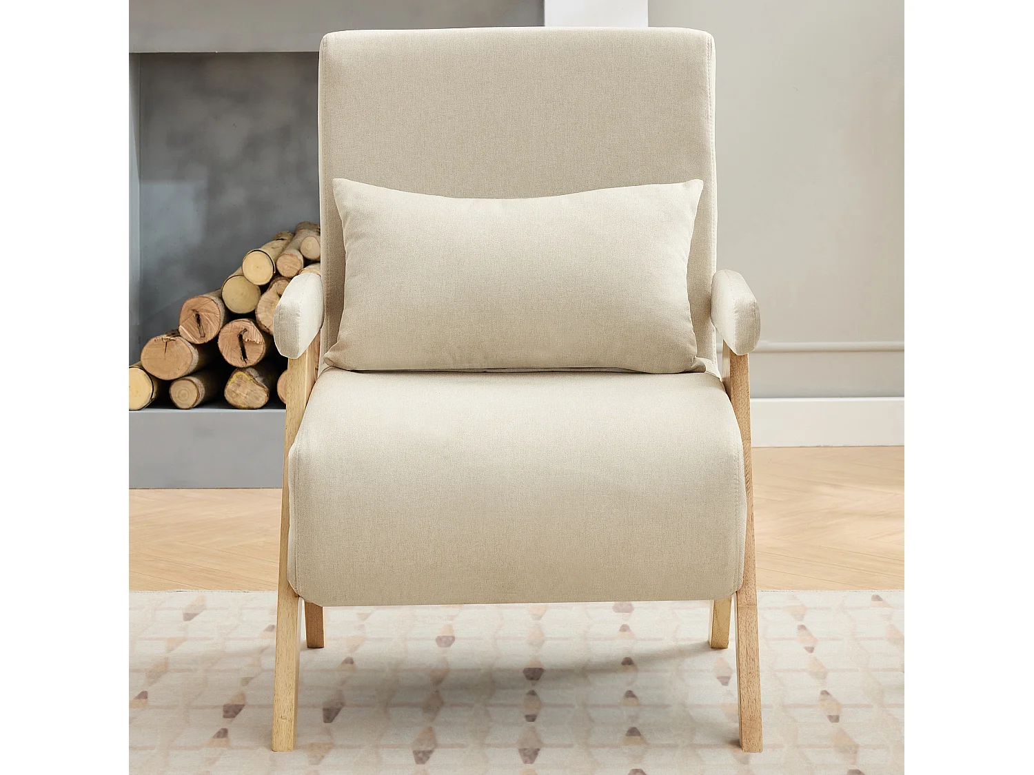 3-in-1 Schlafsofa, Klappsofa - 64 x 68,5 x 93 cm - Leinenstoff - mit Schlaffunktion Beige