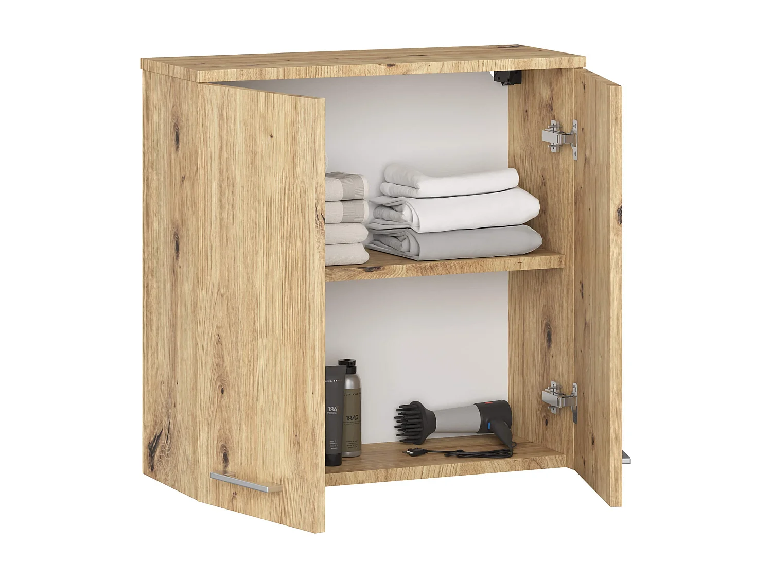 Armoire salle de bains AKORD FIN accr. au mur Chêne Artisan 60 cm 2 portes façade Chêne Artisan 2 étagères 60x22,5x60 cm