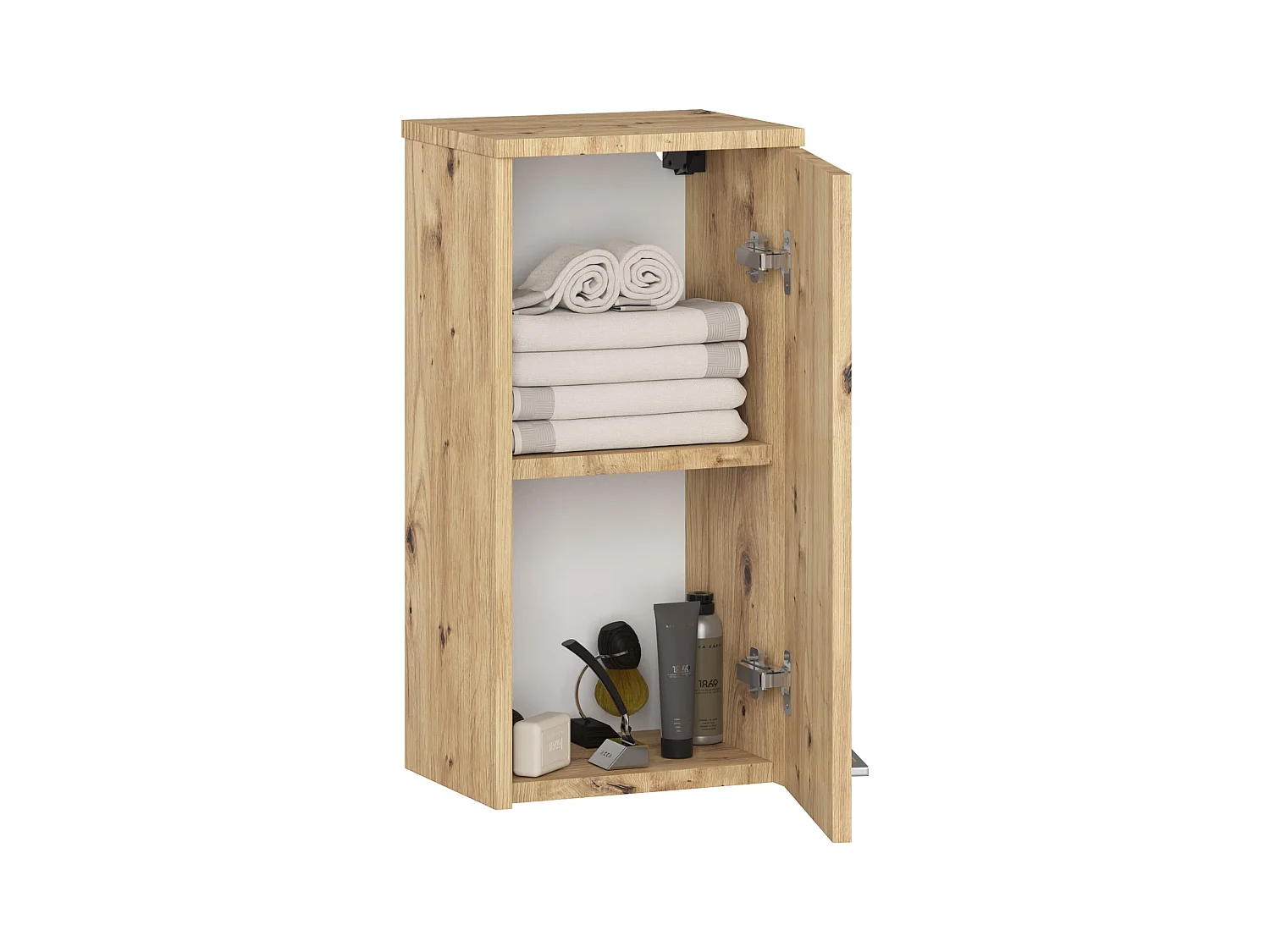 Armoire salle de bains AKORD FIN accr. au mur Chêne Artisan 30 cm 1 porte façade Chêne Artisan 2 étagères 30x22,5x60 cm