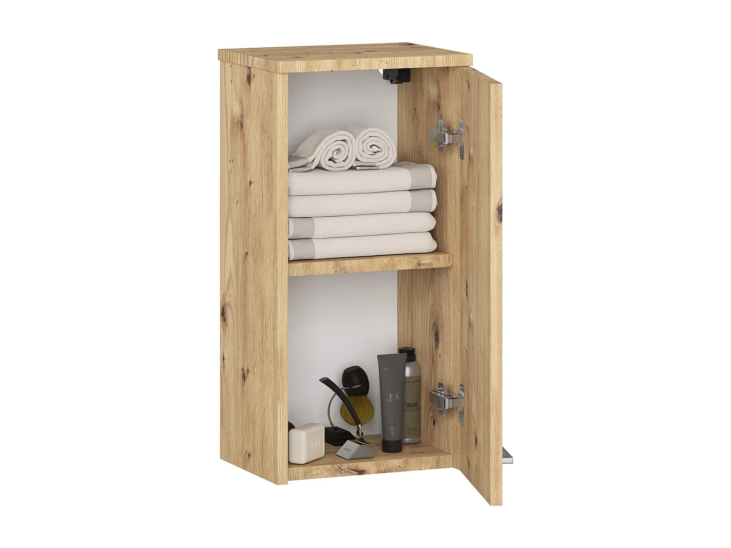 Armoire salle de bains AKORD FIN accr. au mur Chêne Artisan 30 cm 1 porte façade Chêne Artisan 2 étagères 30x22,5x60 cm