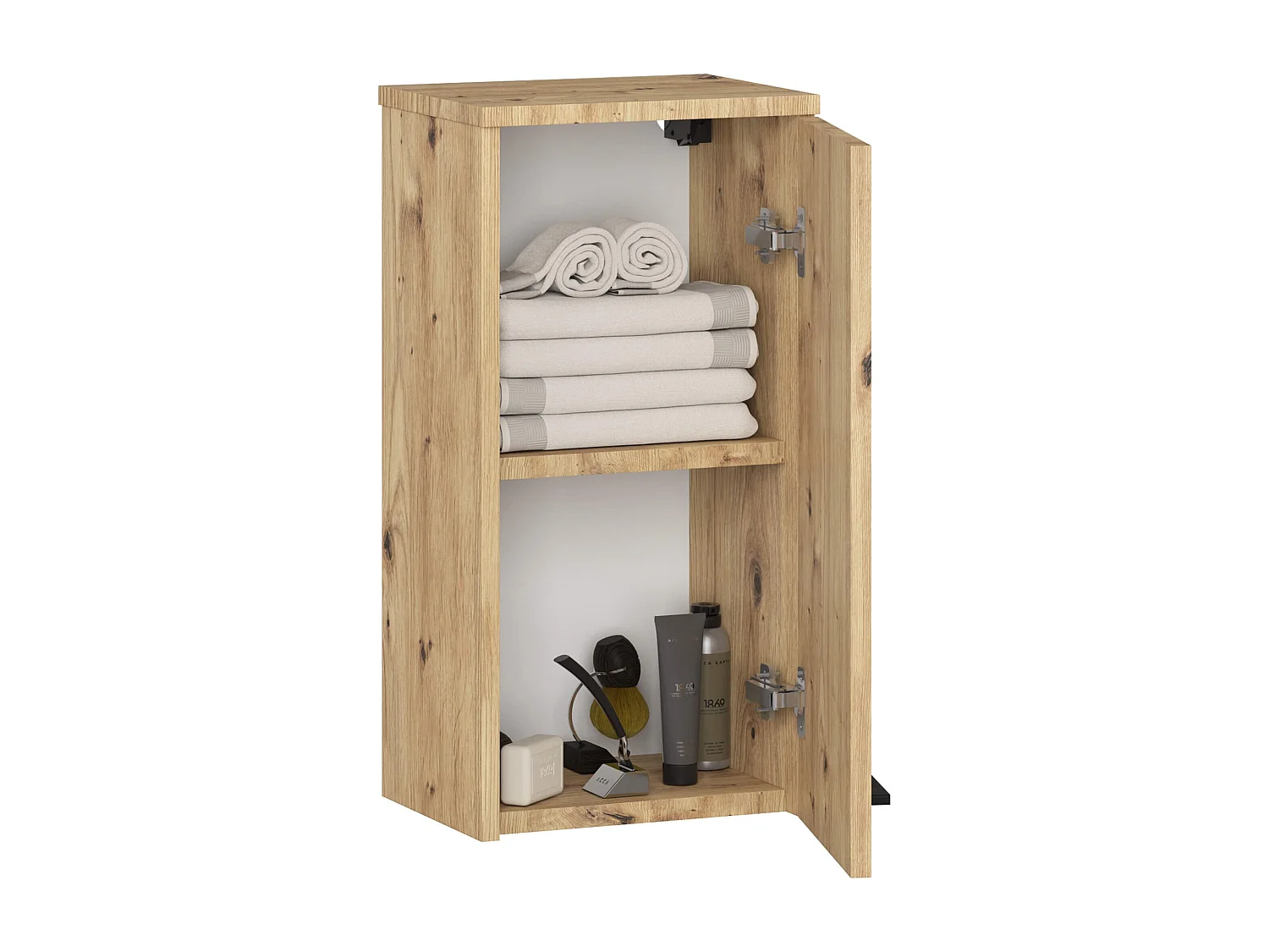 Armoire salle de bains AKORD FIN accr. au mur Chêne Artisan 30 cm 1 porte façade Chêne Artisan 2 étagères 30x22,5x60 cm