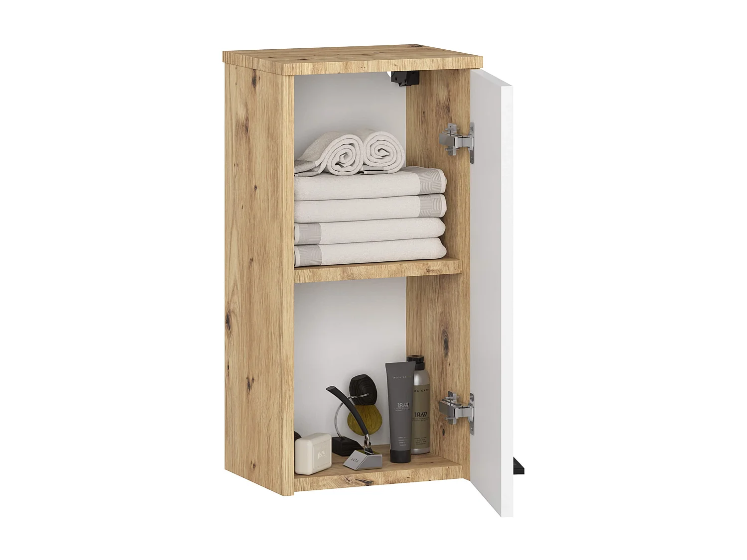 Mobile bagno sospeso AKORD FIN Quercia Artisan 30 cm 1 anta inserto frontale Bianco 30x22,5x60 cm
