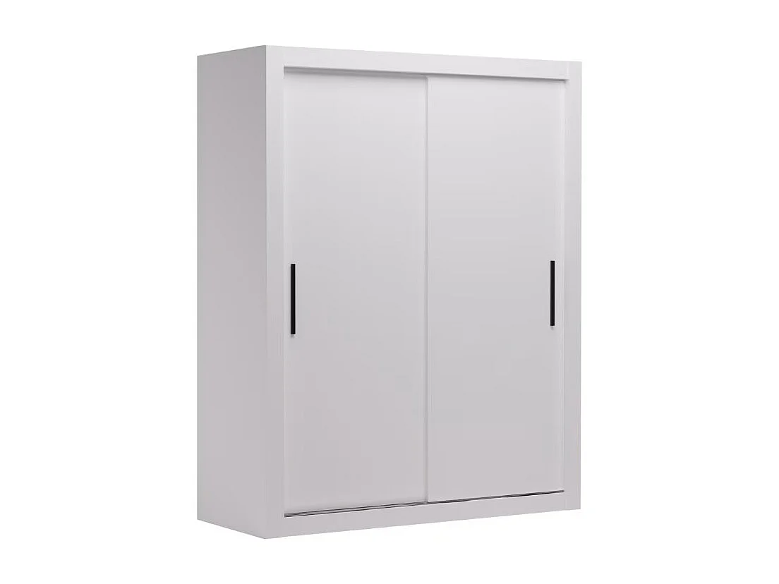 Kleiderschrank Laura (100cm)/Schiebetüren/Spiegel/Weiss
