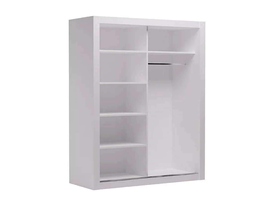 Kleiderschrank Laura (100cm)/Schiebetüren/Spiegel/Weiss