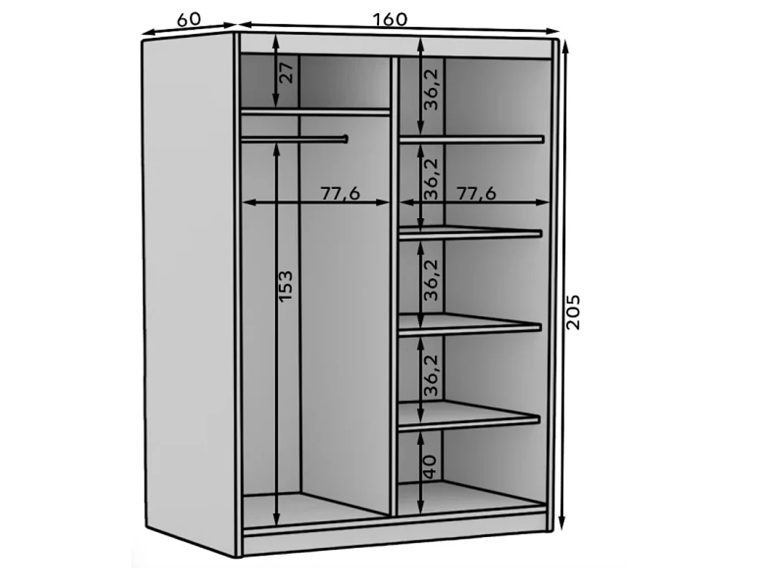 Mueble almacenaje Kela Bright de madera lacada en blanco con 2 puertas-Blanco-Anchura 160 cm
