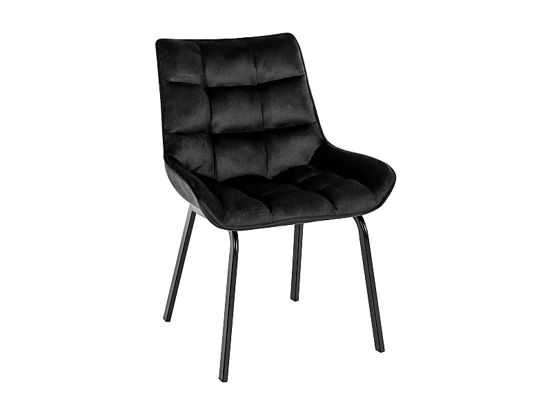 chaise salle à manger - Velours - Noir - Saranda