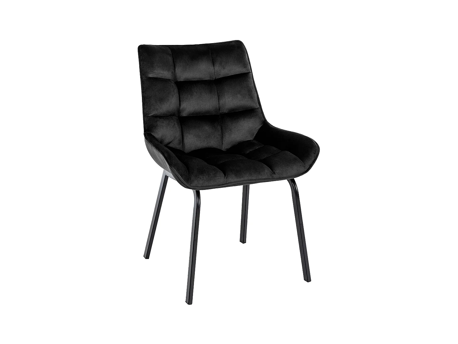 chaise salle à manger - Velours - Noir - Saranda