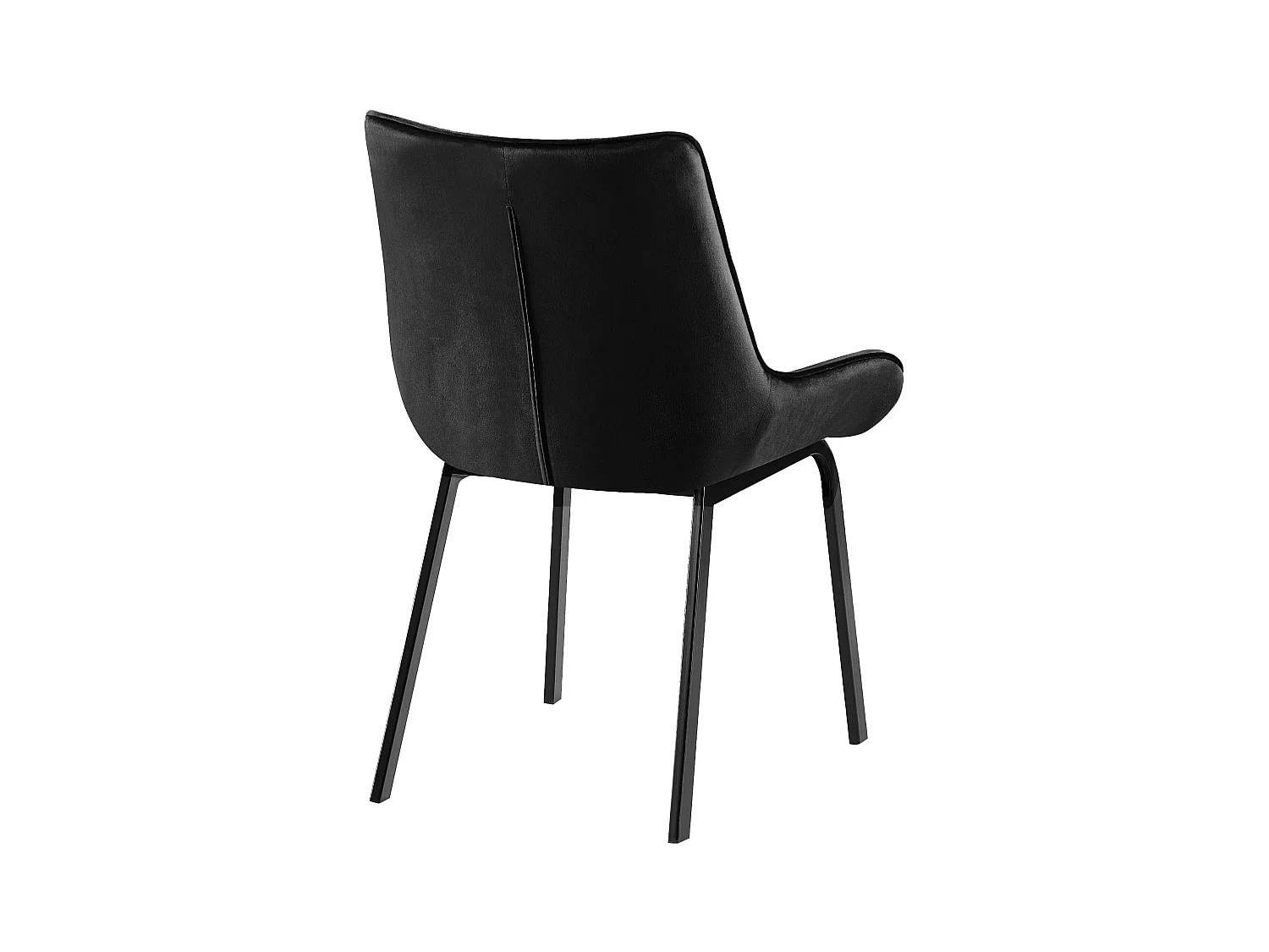 chaise salle à manger - Velours - Noir - Saranda