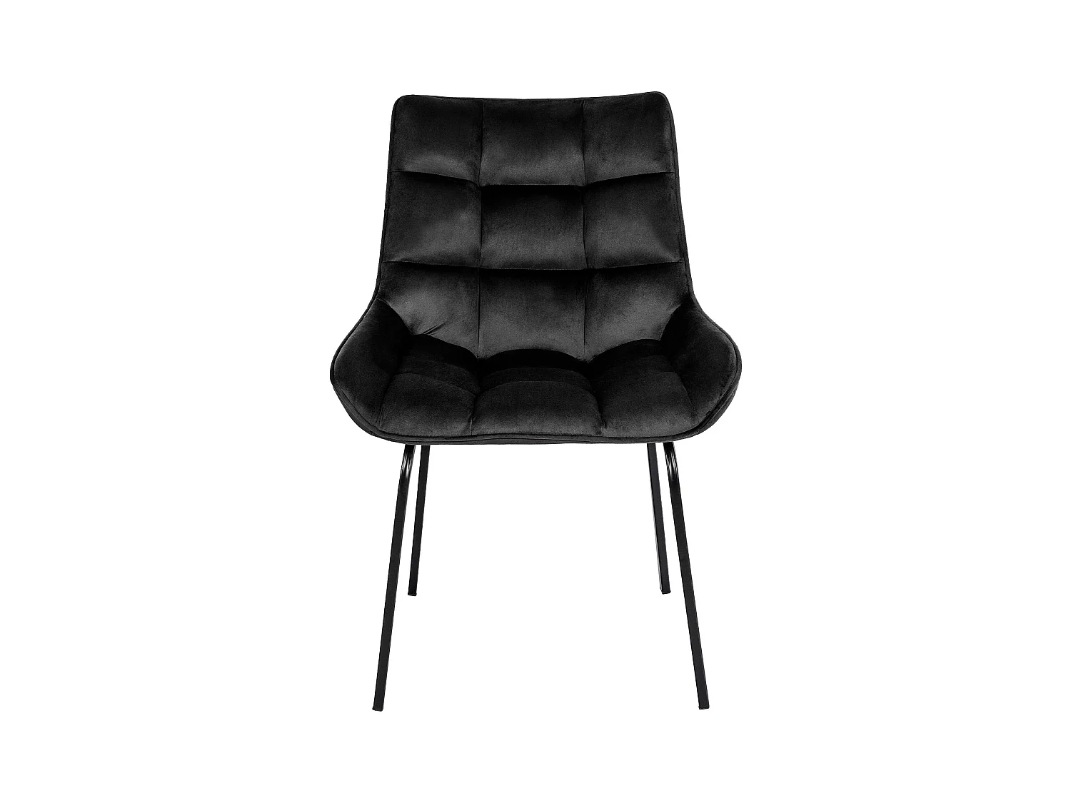 chaise salle à manger - Velours - Noir - Saranda