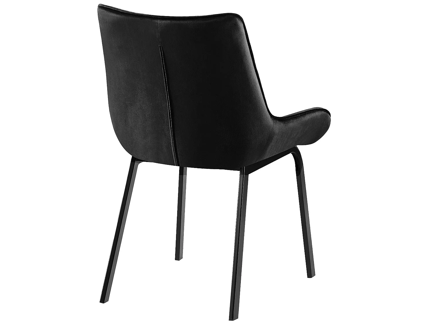 chaise salle à manger - Velours - Noir - Saranda