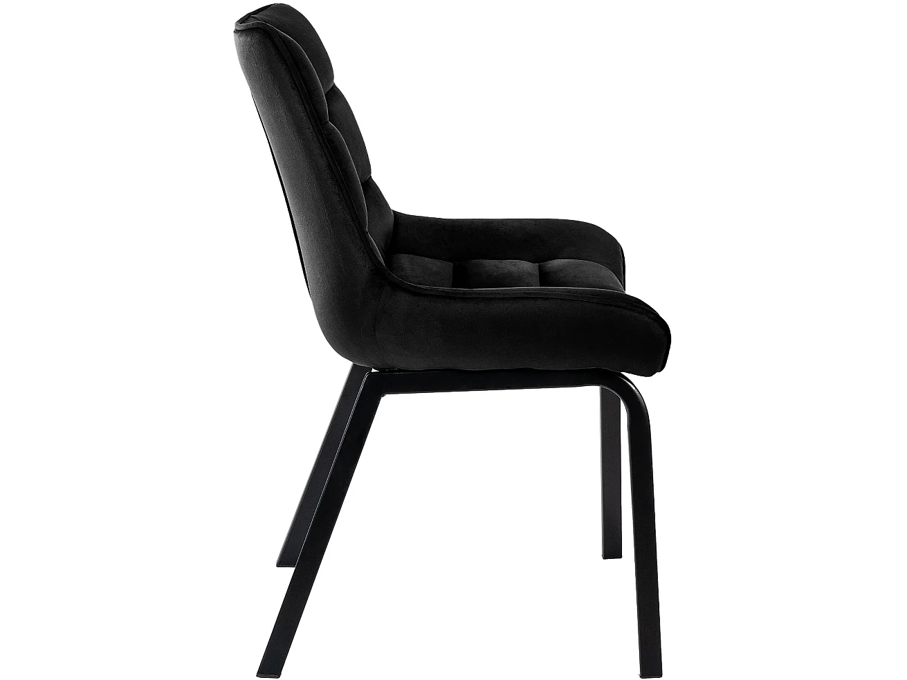 chaise salle à manger - Velours - Noir - Saranda