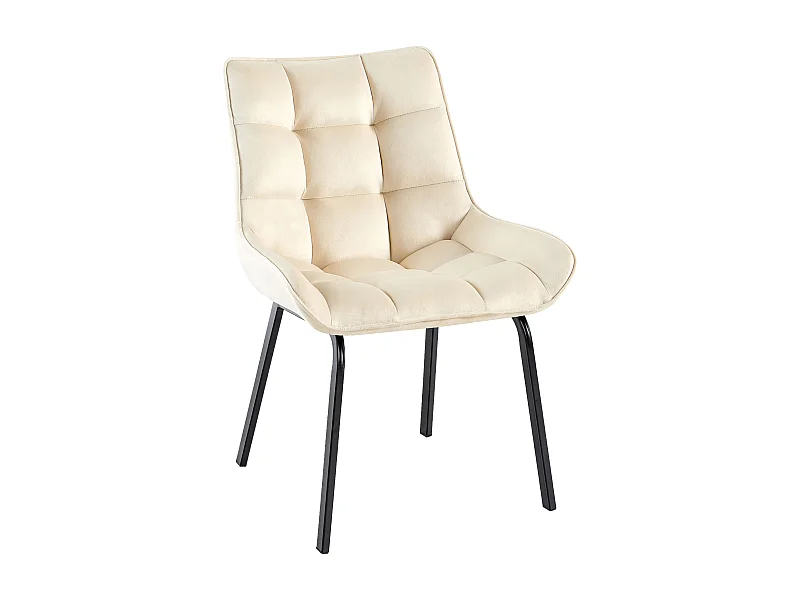 chaise salle à manger - Velours - Crème - Saranda
