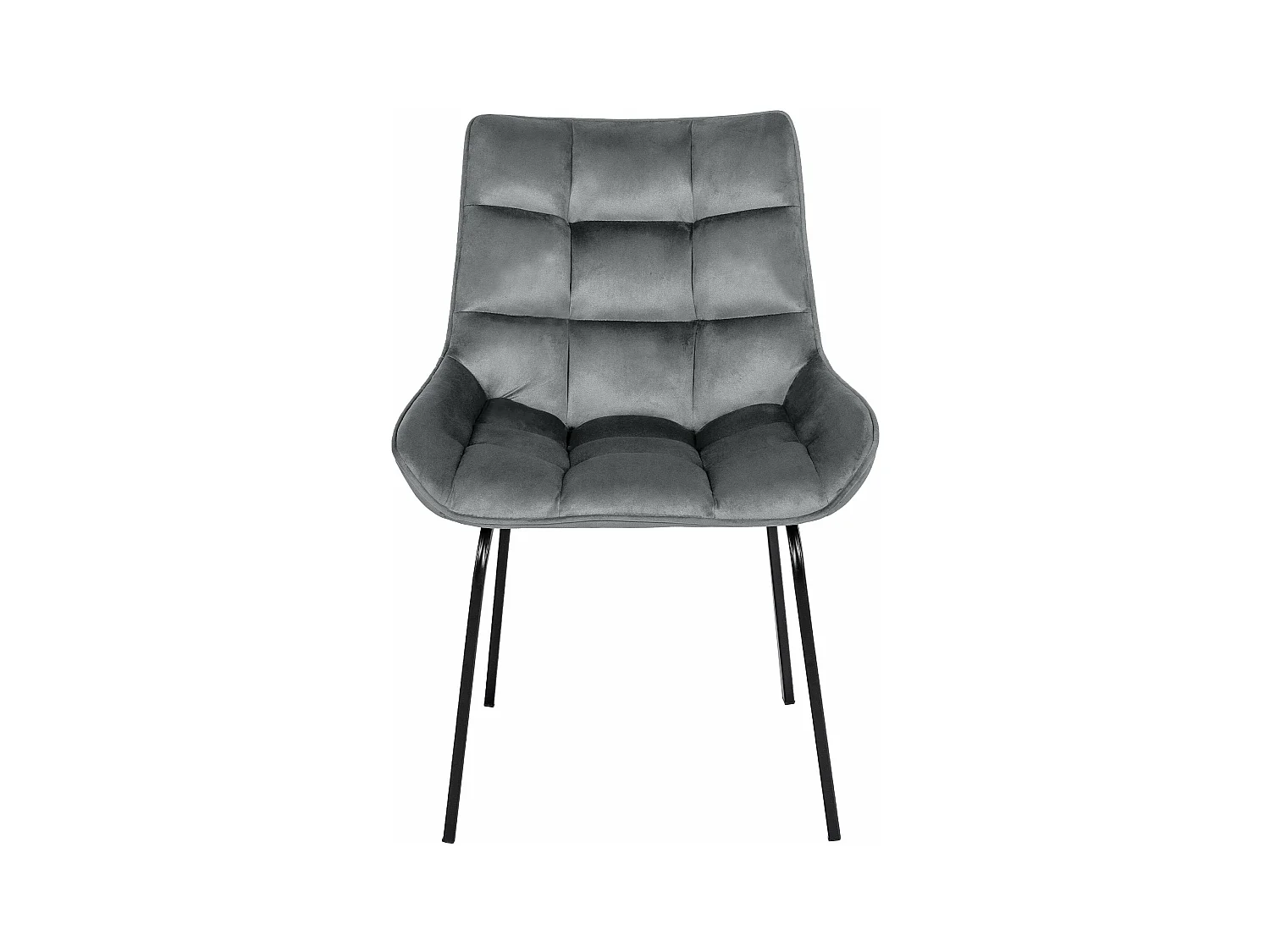 chaise salle à manger - Velours - Gris foncé - Saranda