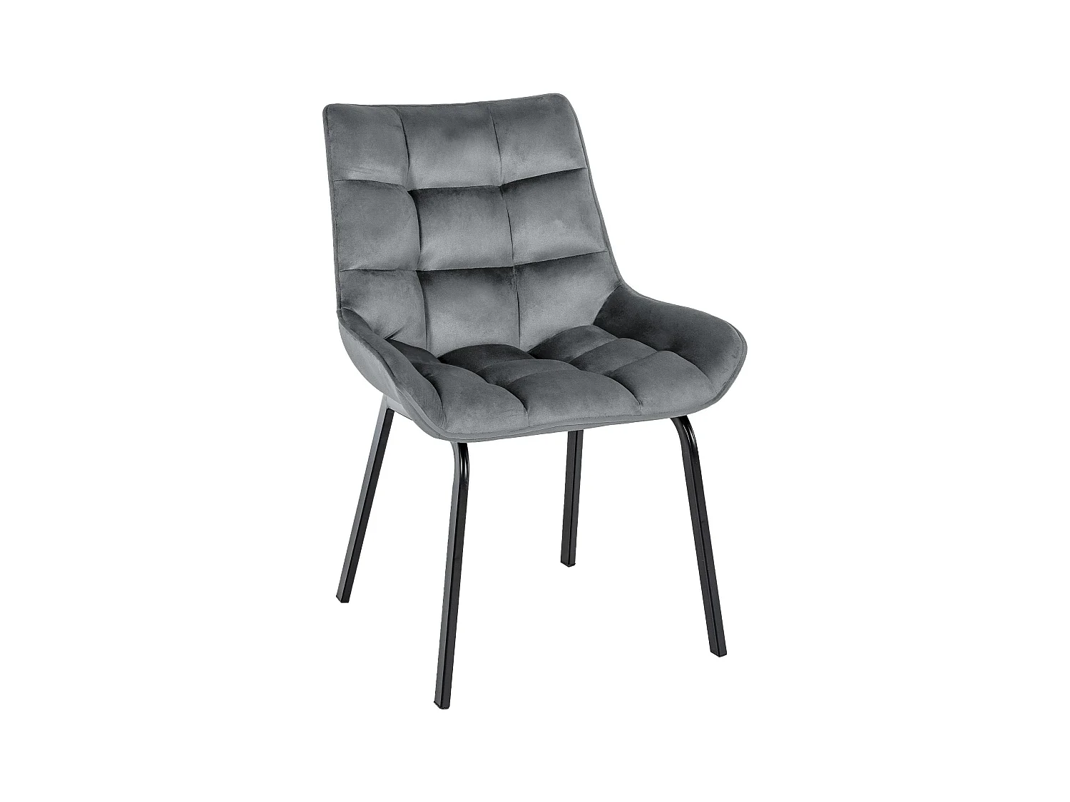 chaise salle à manger - Velours - Gris foncé - Saranda