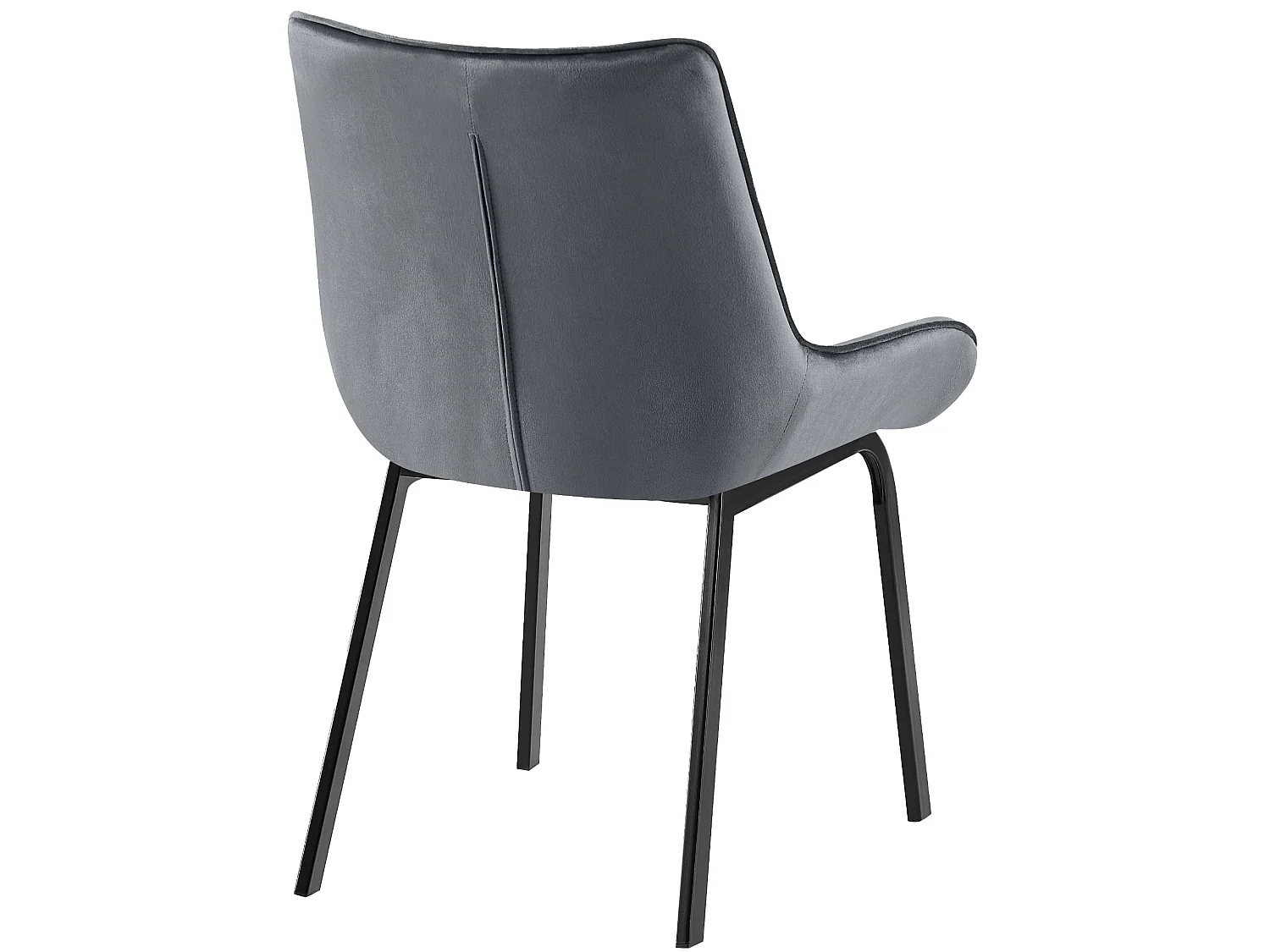 chaise salle à manger - Velours - Gris foncé - Saranda
