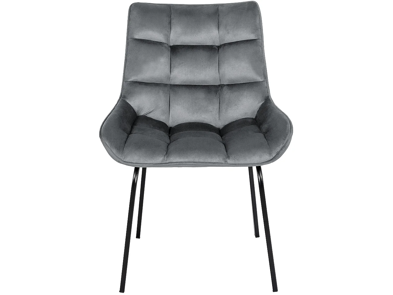 chaise salle à manger - Velours - Gris foncé - Saranda
