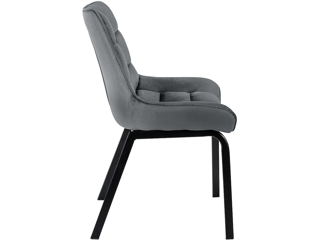 chaise salle à manger - Velours - Gris foncé - Saranda