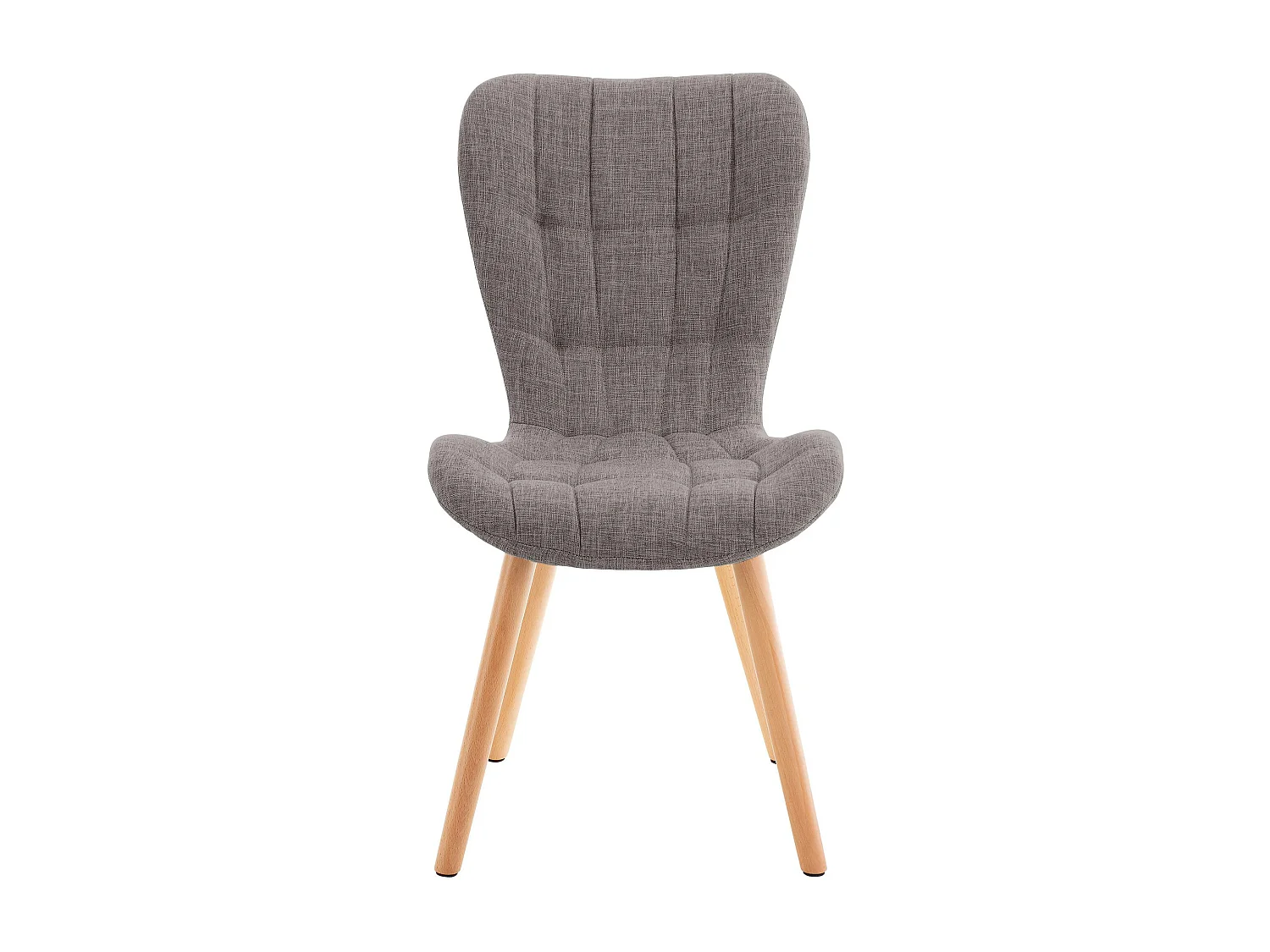 Lot de 2  chaise salle à manger - Tissu - Gris clair - Elda