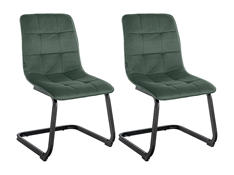 Lot de 2  chaises oscillantes - Velours - Vert foncé - Vermont