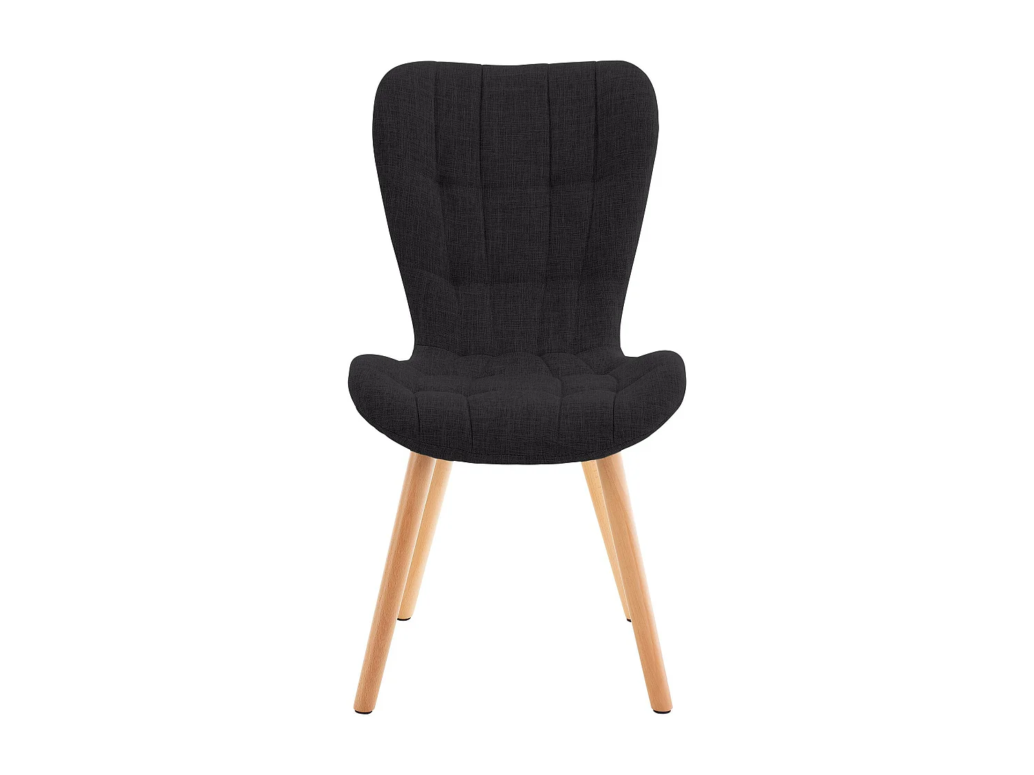 Lot de 2  chaise salle à manger - Tissu - Noir - Elda