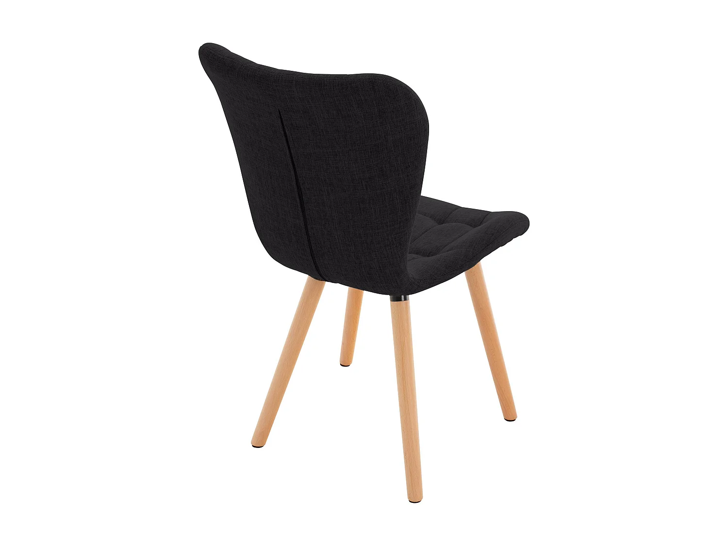 Lot de 2  chaise salle à manger - Tissu - Noir - Elda