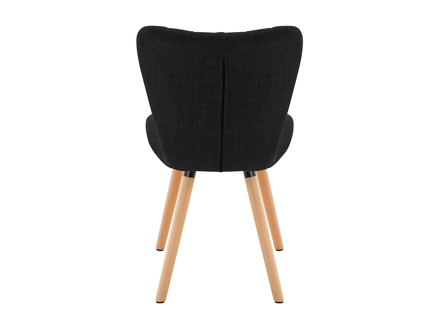 Lot de 2  chaise salle à manger - Tissu - Noir - Elda