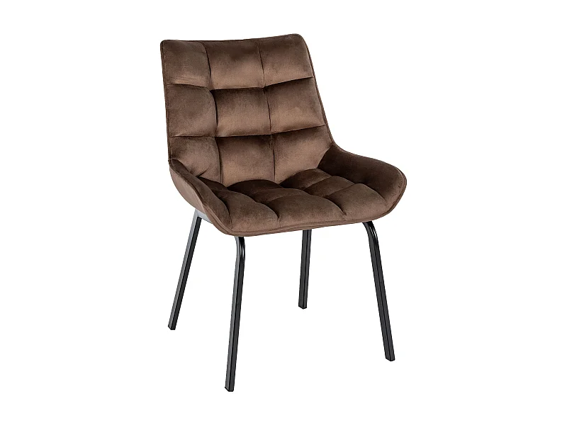chaise salle à manger - Velours - Marron - Saranda