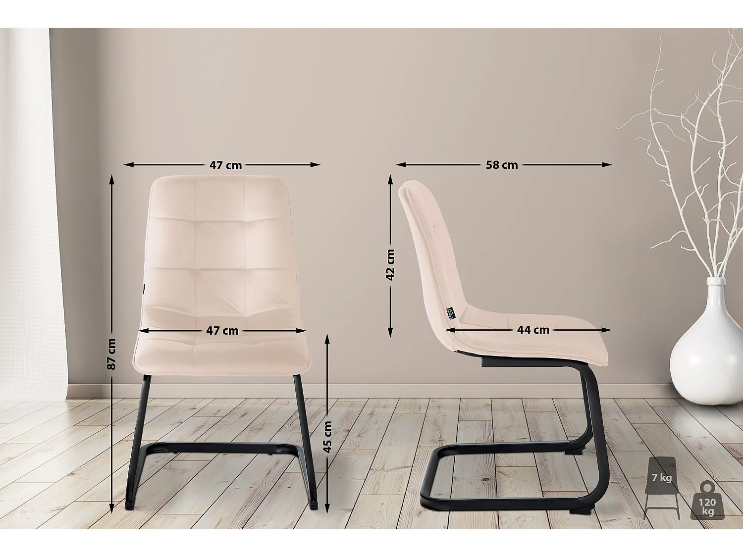 chaises oscillantes - Métal - Crème - Vermont