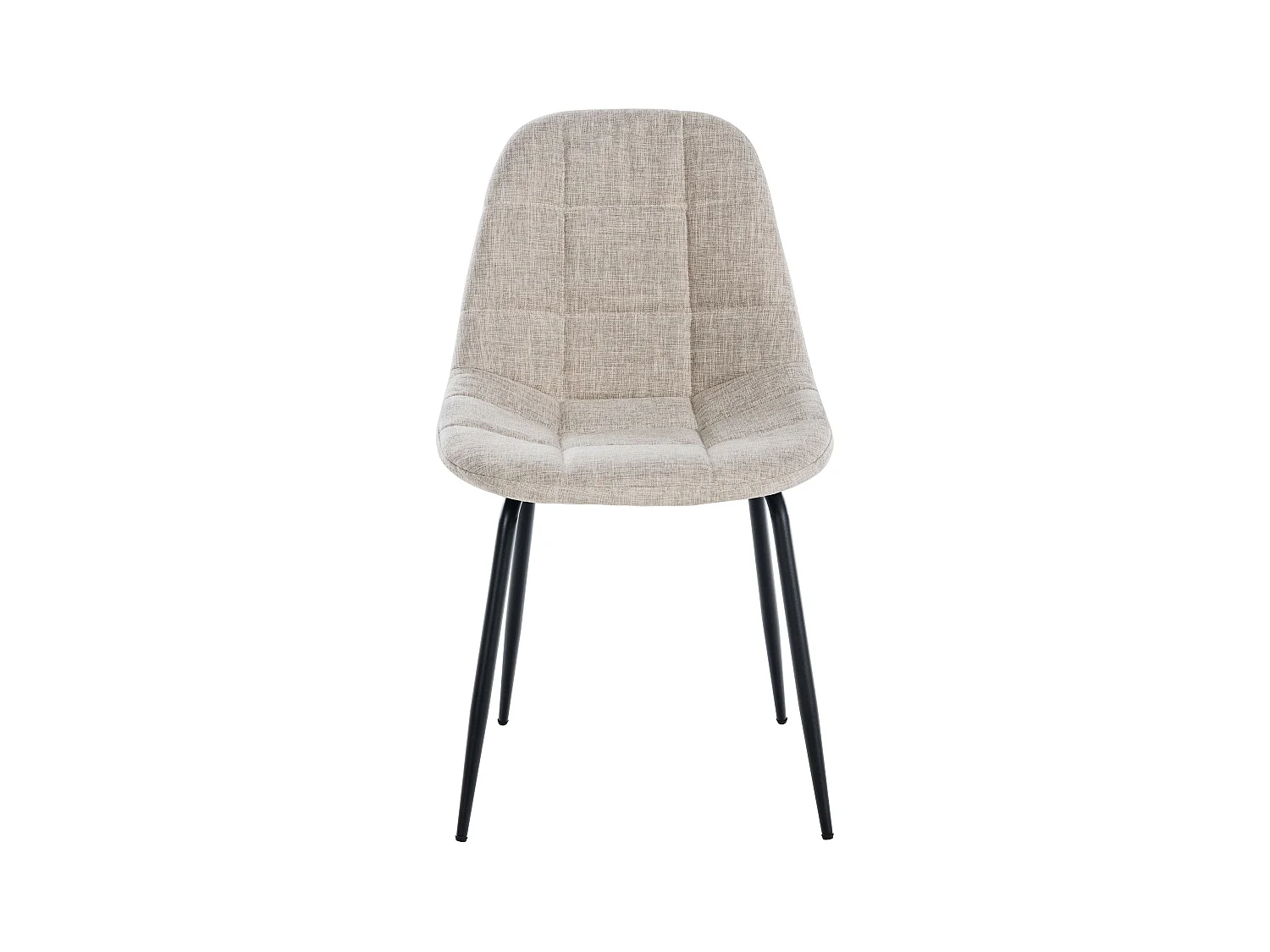 Lot de 2  chaise salle à manger - Tissu - Crème - Tom