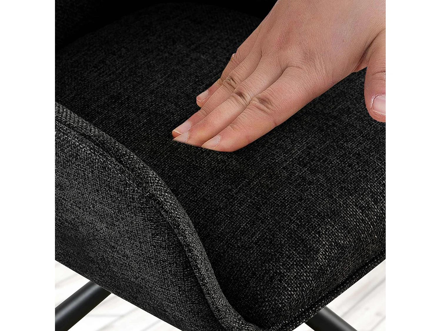 chaises avec accoudoirs - Tissu - Noir - Tipton