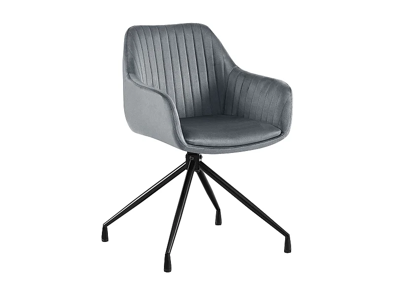 chaise salle à manger - Velours - Gris foncé - Welby