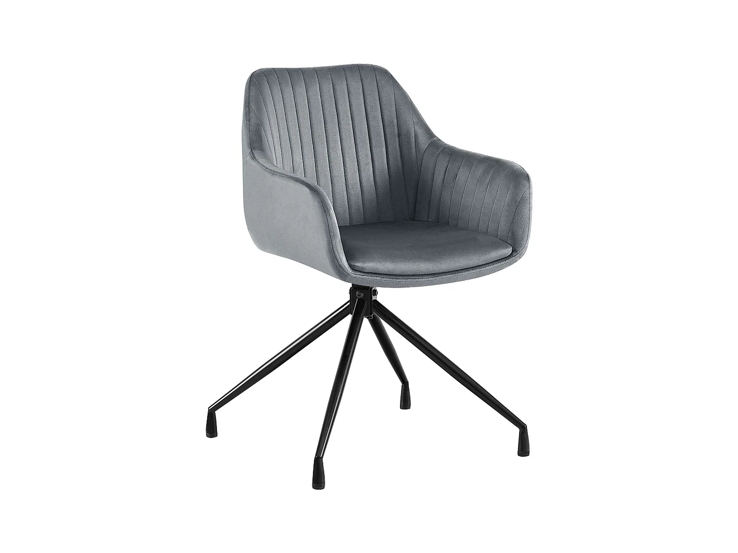 chaise salle à manger - Velours - Gris foncé - Welby