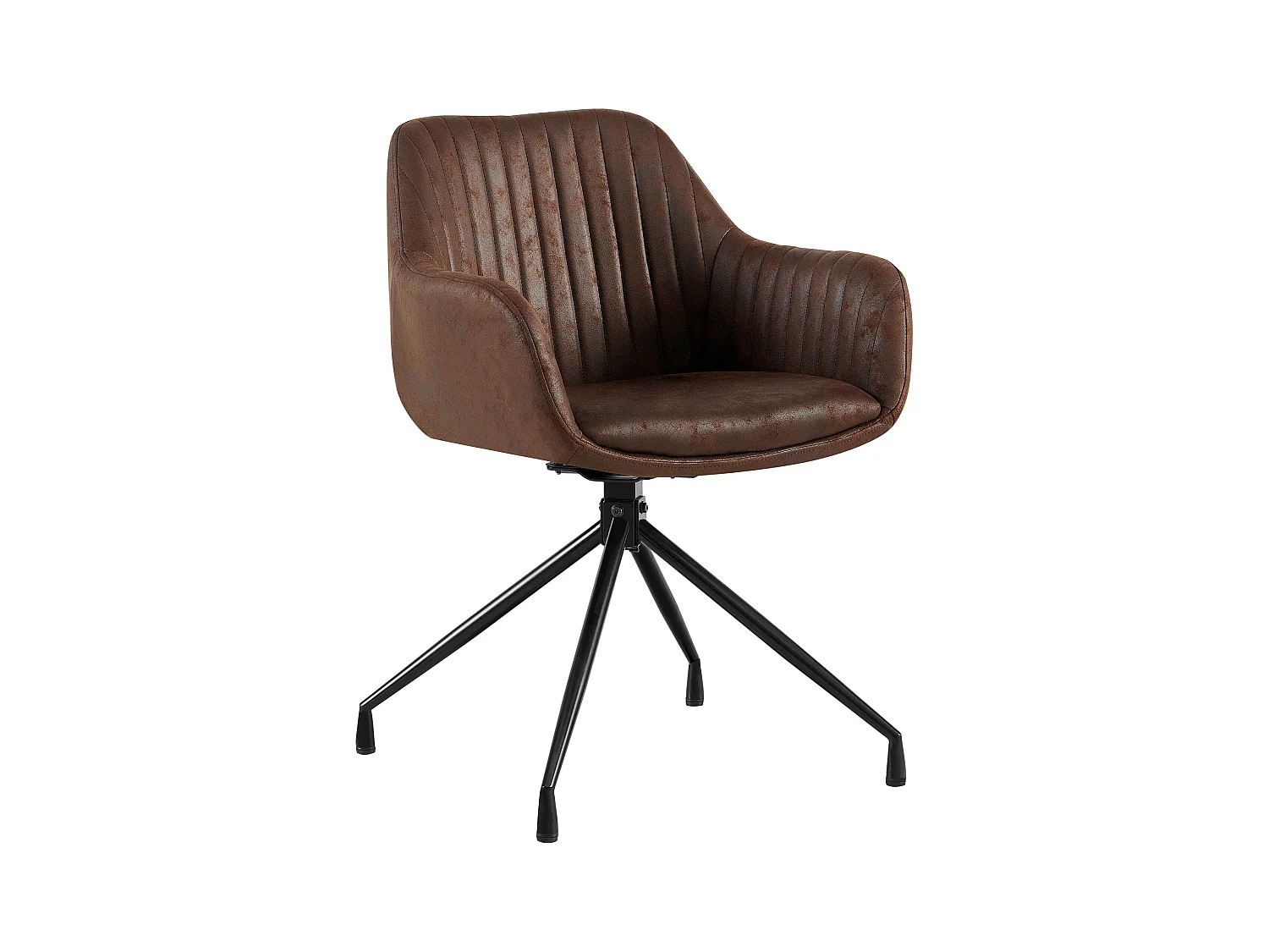 chaise salle à manger - Similicuir vintage - Marron foncé - Welby