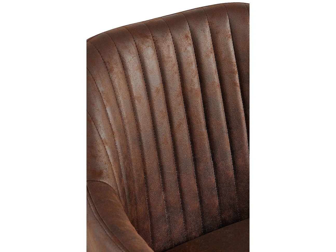 chaise salle à manger - Similicuir vintage - Marron foncé - Welby