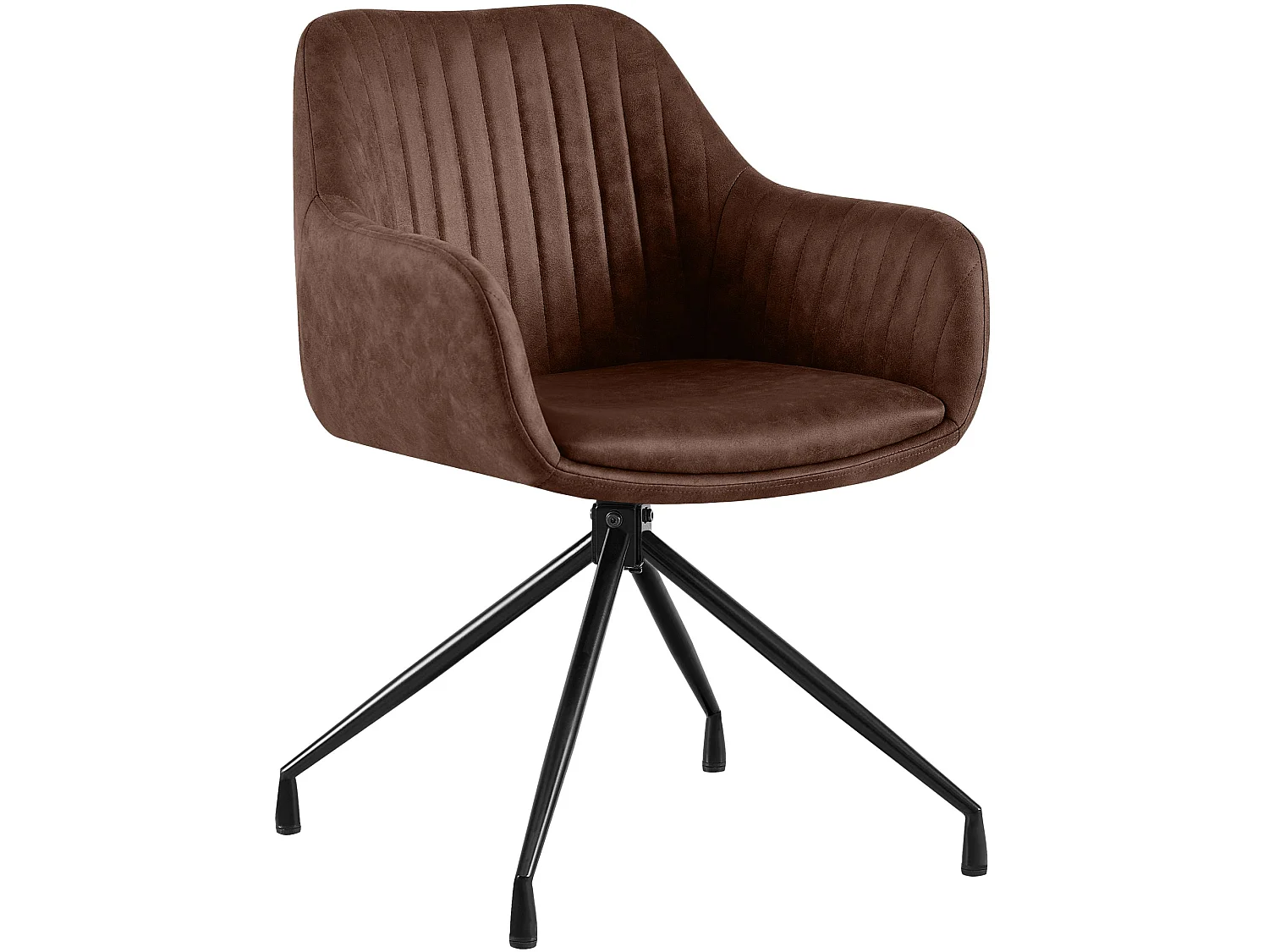 chaise salle à manger - Similicuir vintage - Marron foncé - Welby