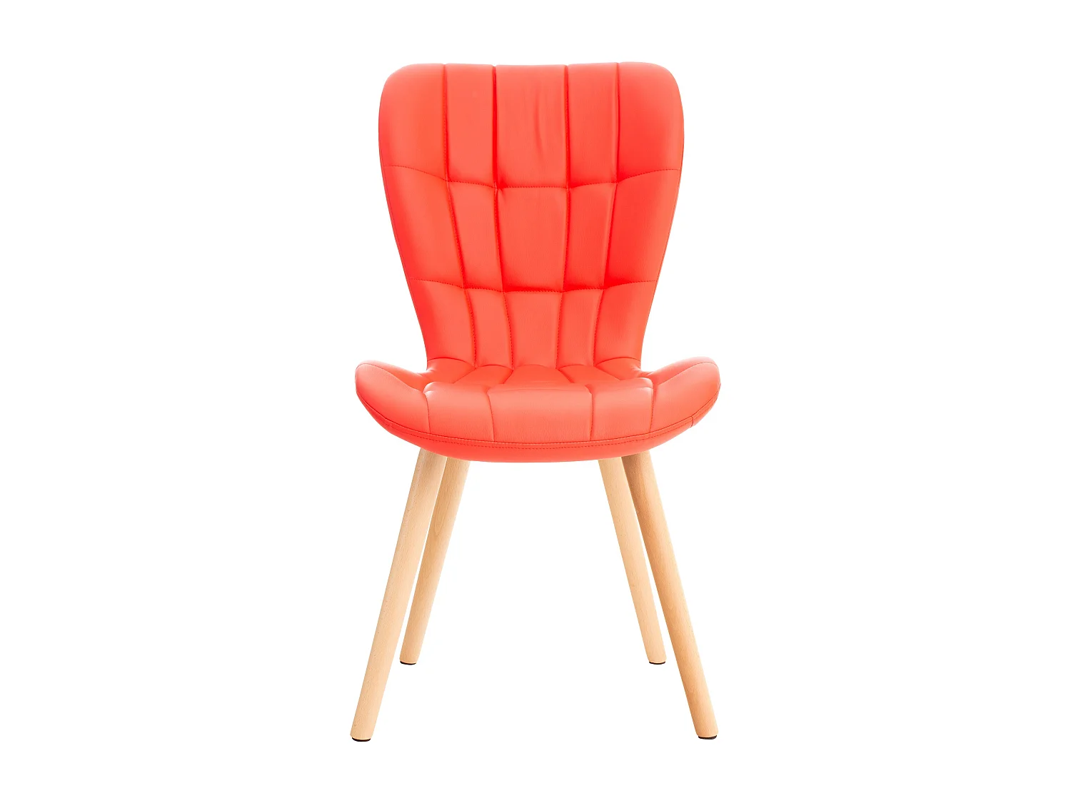 chaise salle à manger - Similicuir & Nature - Rouge - Elda