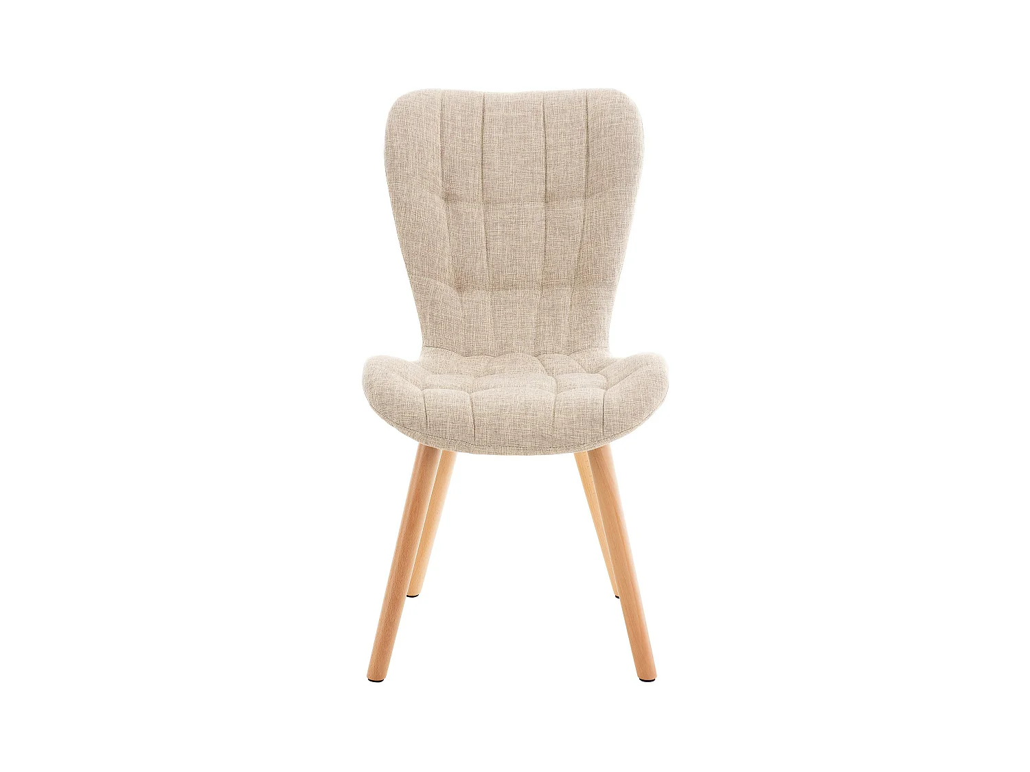 Lot de 2  chaise salle à manger - Tissu - Crème - Elda