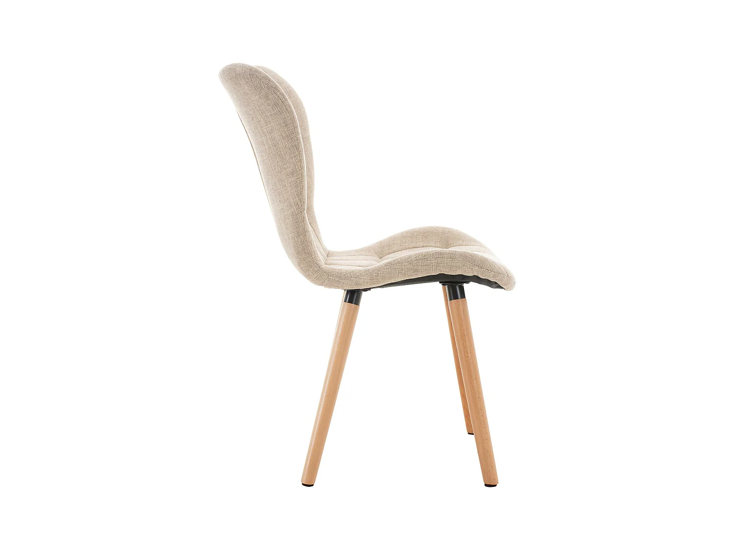 Lot de 2  chaise salle à manger - Tissu - Crème - Elda