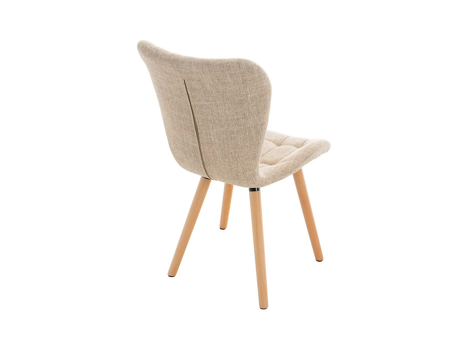 Lot de 2  chaise salle à manger - Tissu - Crème - Elda