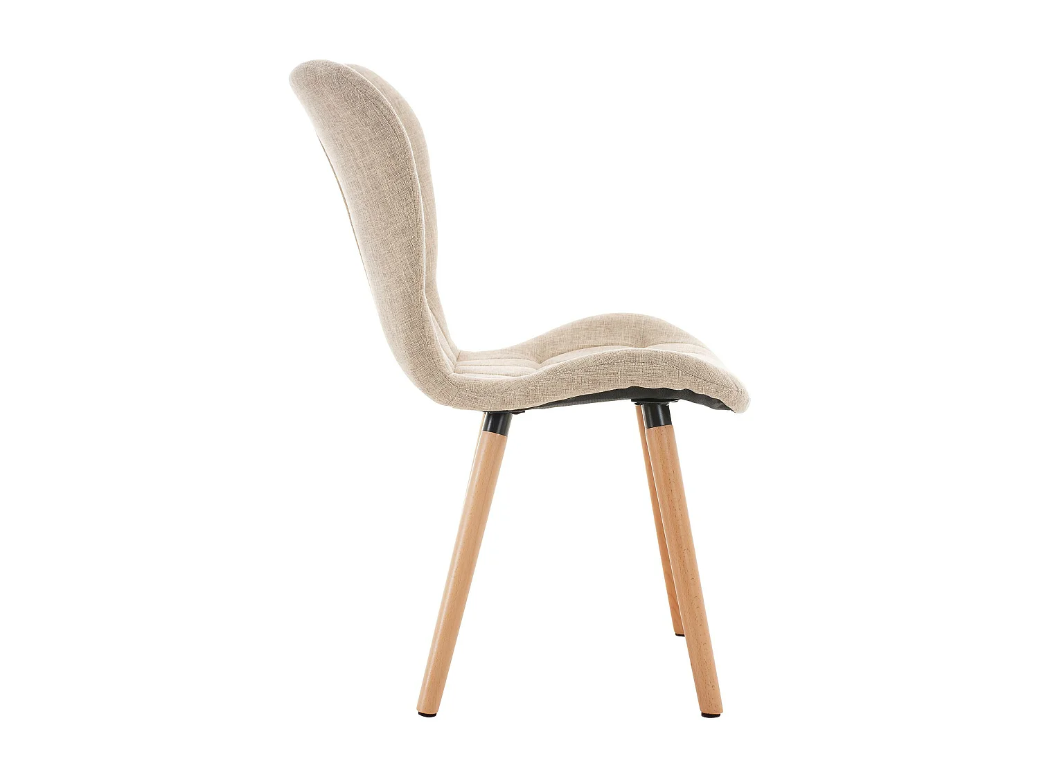 Lot de 2  chaise salle à manger - Tissu - Crème - Elda