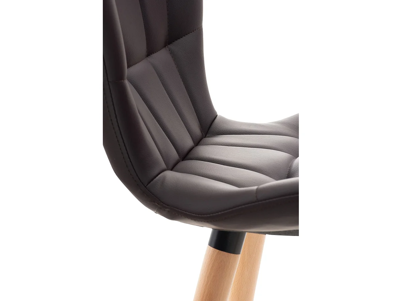 Lot de 2  chaise salle à manger - Similicuir - Marron - Elda